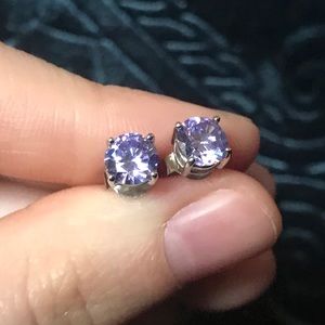 Lavender purple stud earrings